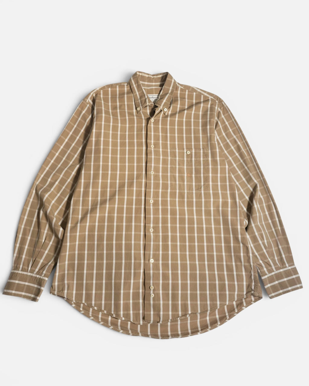 Camisa Burberry Vintage de Cuadros Camel — Talla M