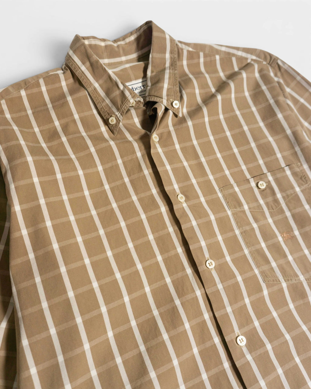 Camisa Burberry Vintage de Cuadros Camel — Talla M