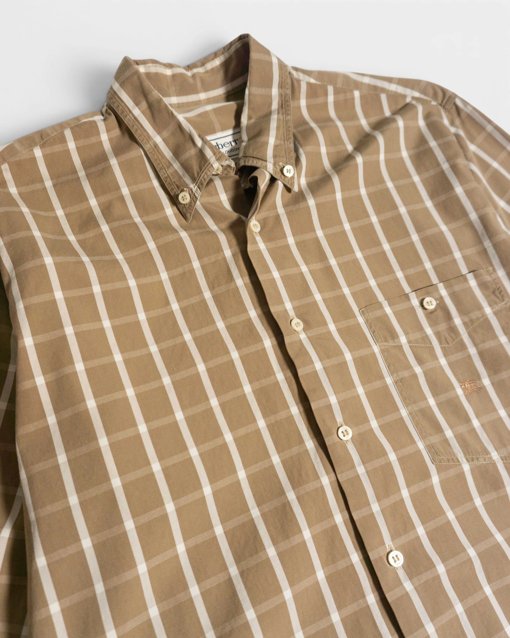 Camisa Burberry Vintage de Cuadros Camel — Talla M