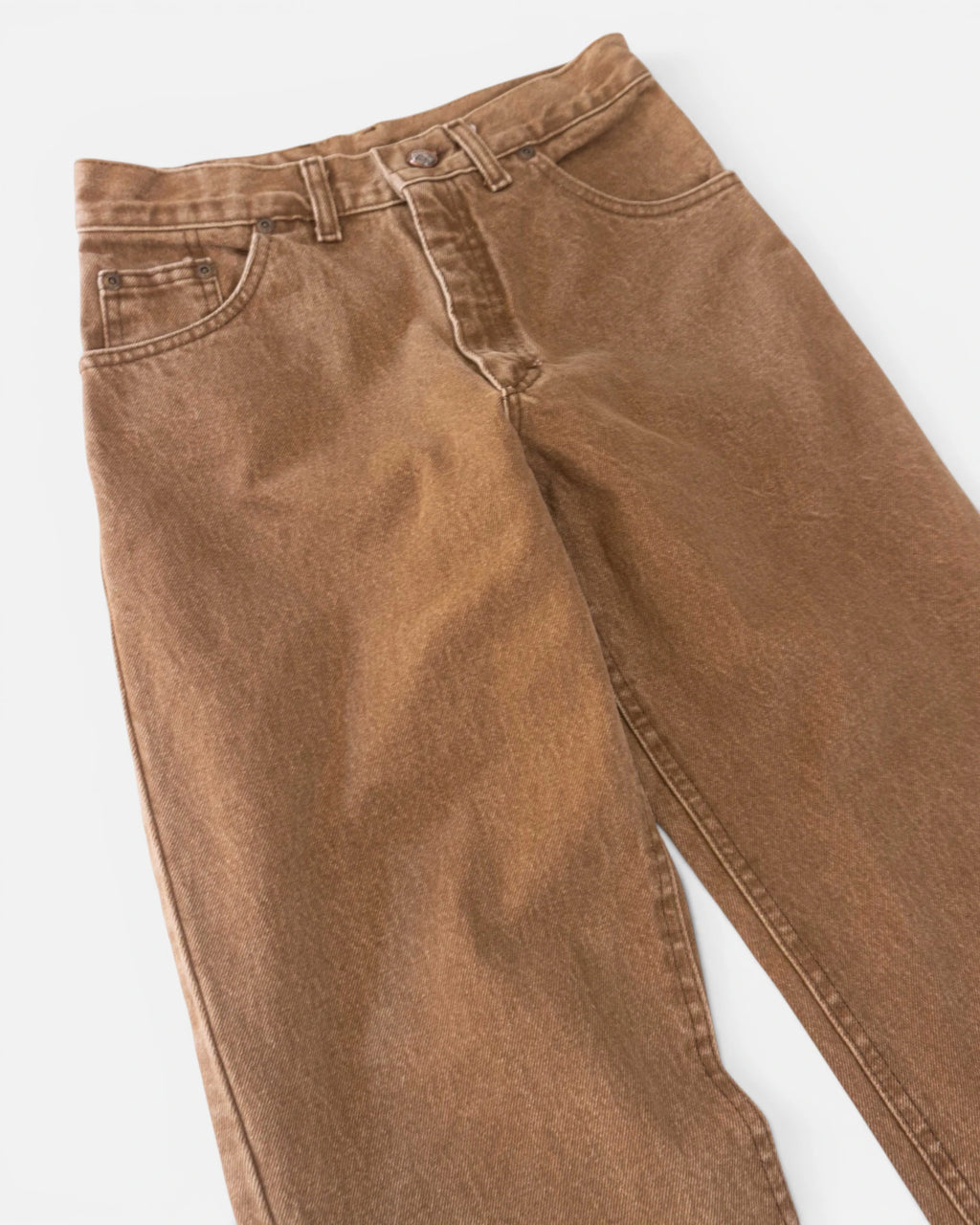 Vaquero Lee Vintage Marrón de Tiro Alto — Talla S