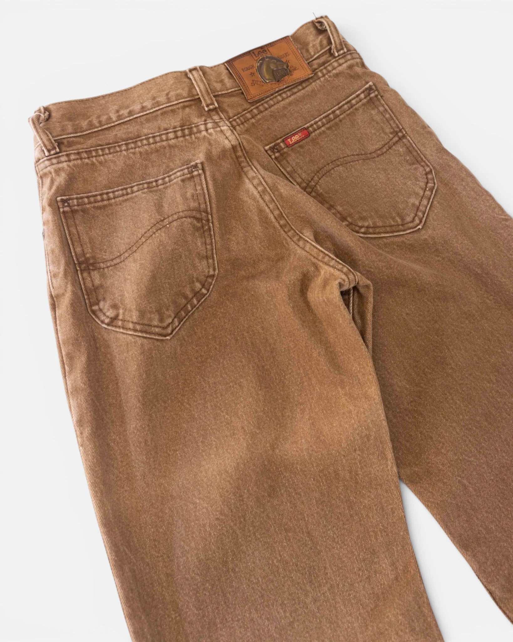 Vaquero Lee Vintage Marrón de Tiro Alto — Talla S