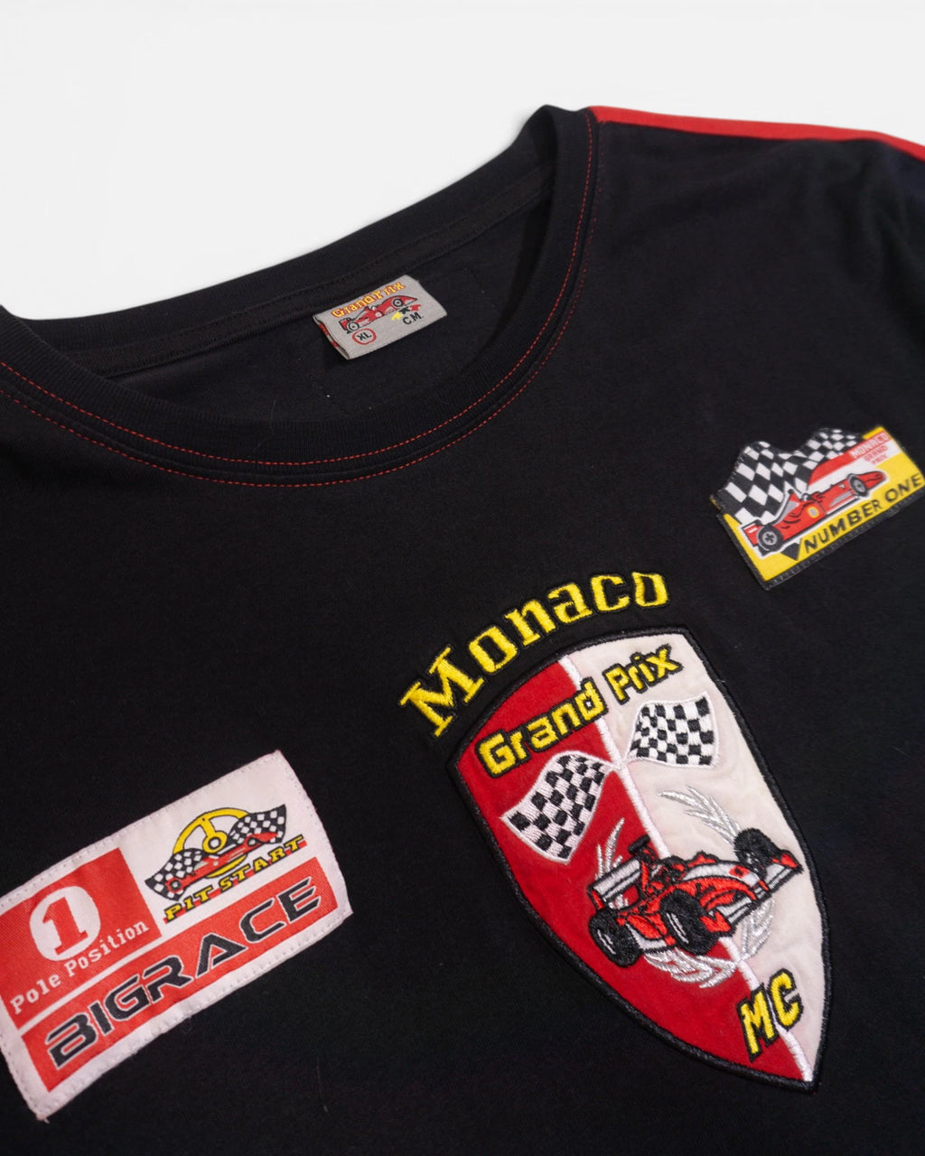Camiseta Monaco Grand Prix Racing Parches Vintage — Talla XL