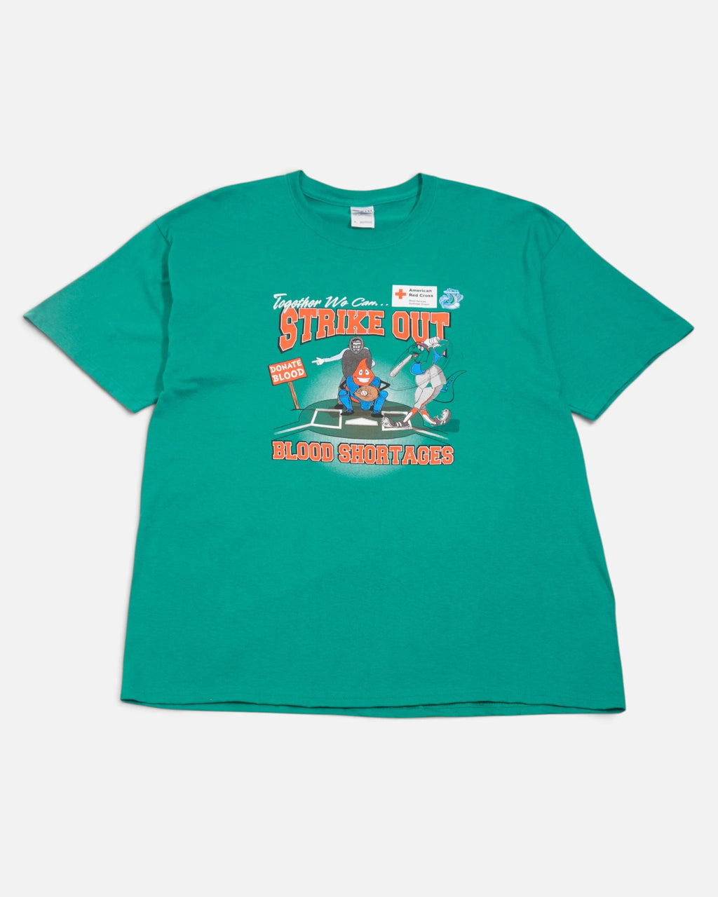 Camiseta Red Cross Strike Out Blood Vintage — Talla XL