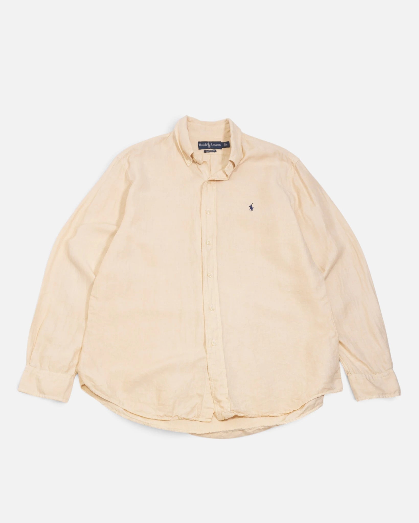 Camisa Polo Ralph Lauren Lino Seda Vintage — Talla L