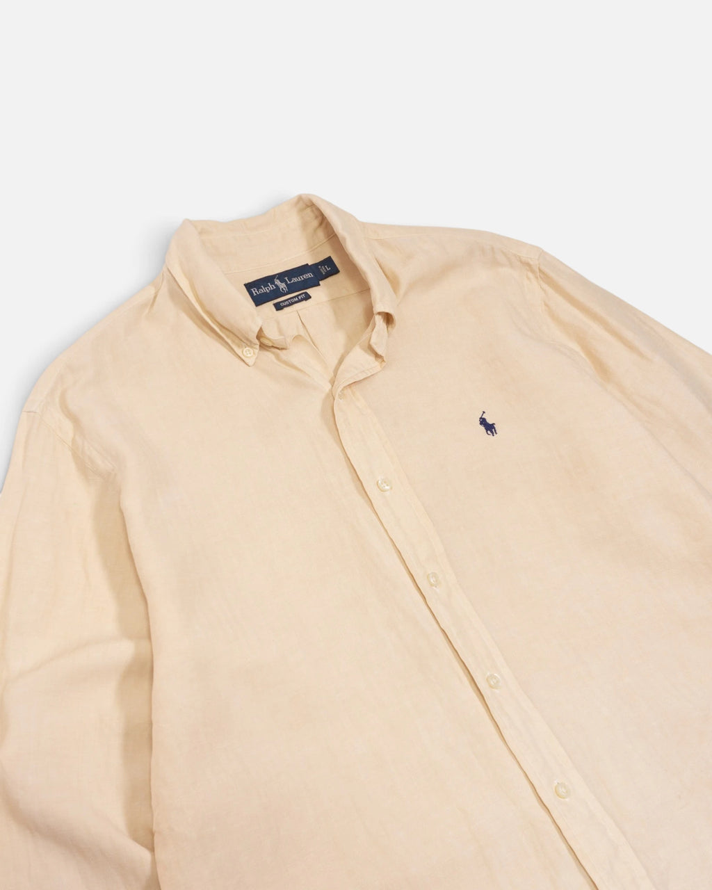 Camisa Polo Ralph Lauren Lino Seda Vintage — Talla L