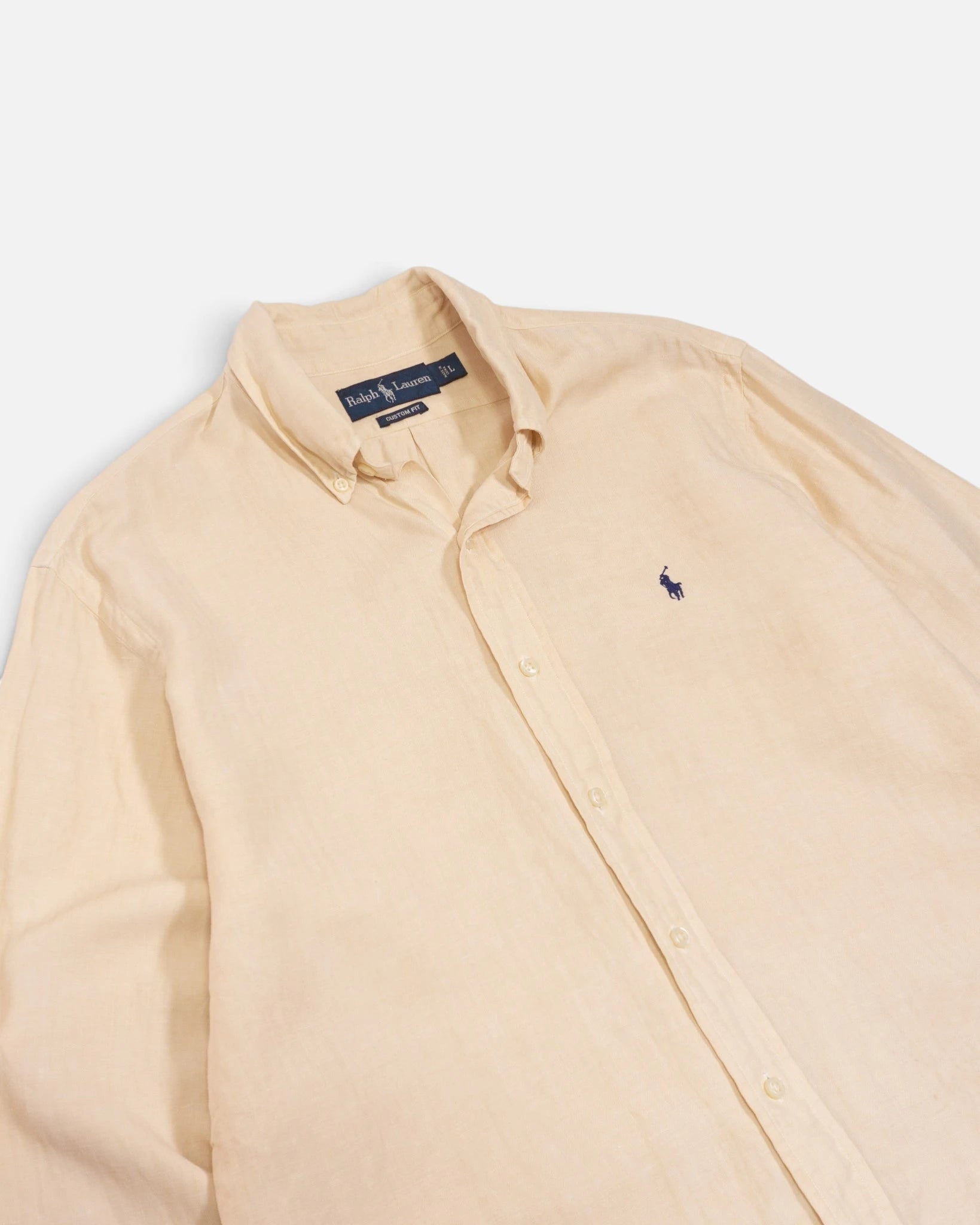 Camisa Polo Ralph Lauren Lino Seda Vintage — Talla L