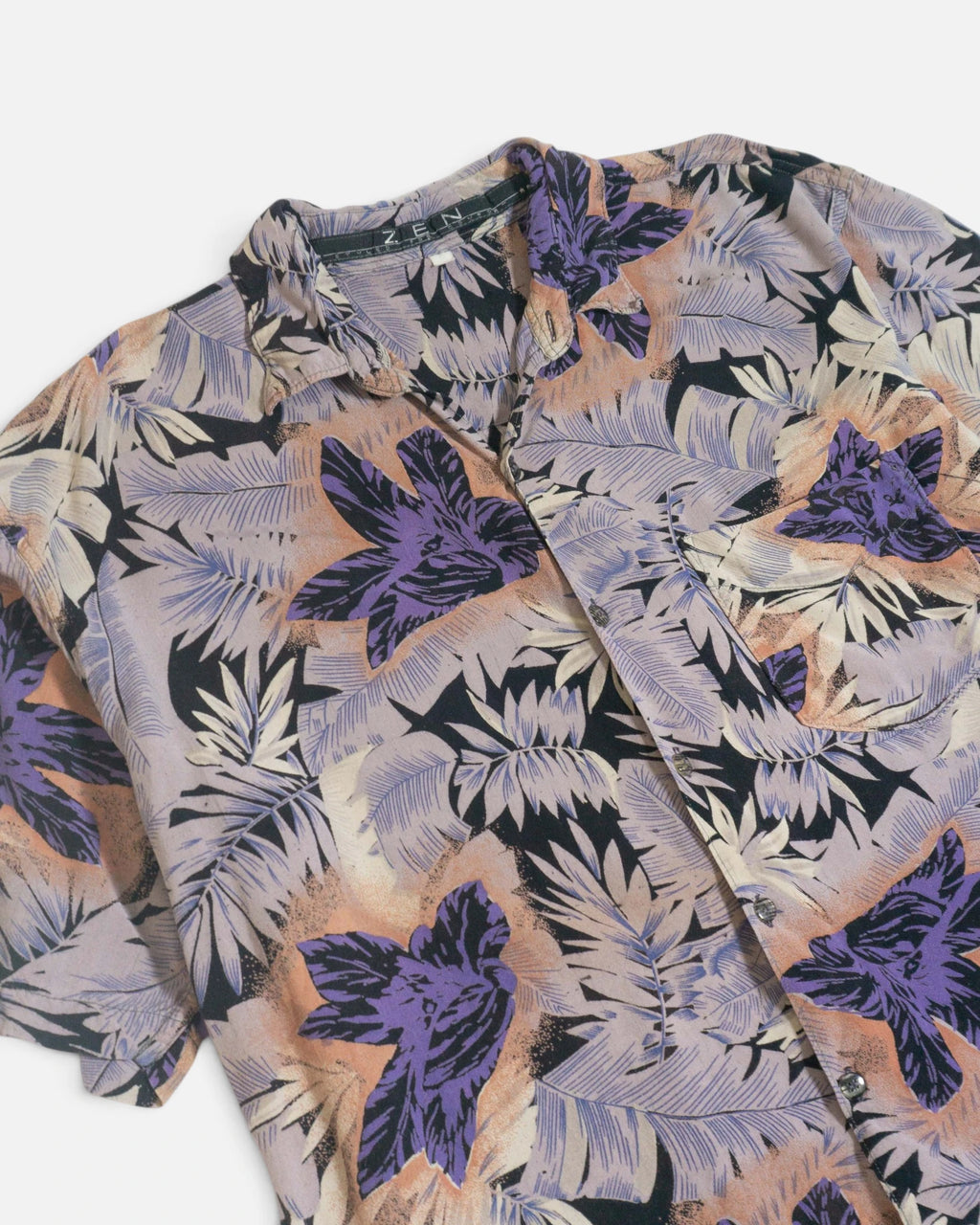 Camisa Zen Estampado Tropical Vintage — Talla M