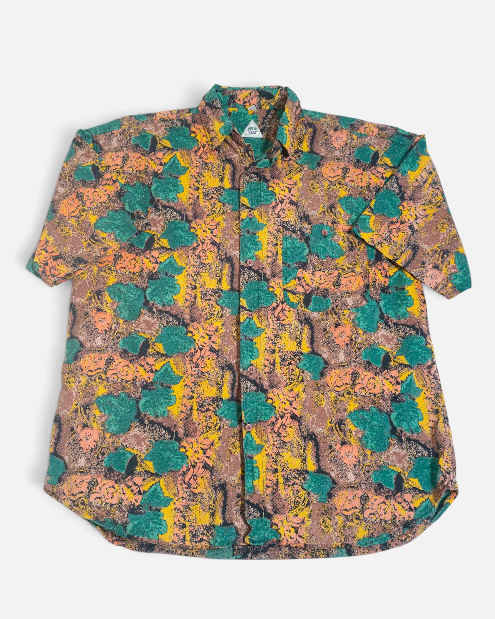 Camisa New Fast Abstracta Floral Vintage — Talla L