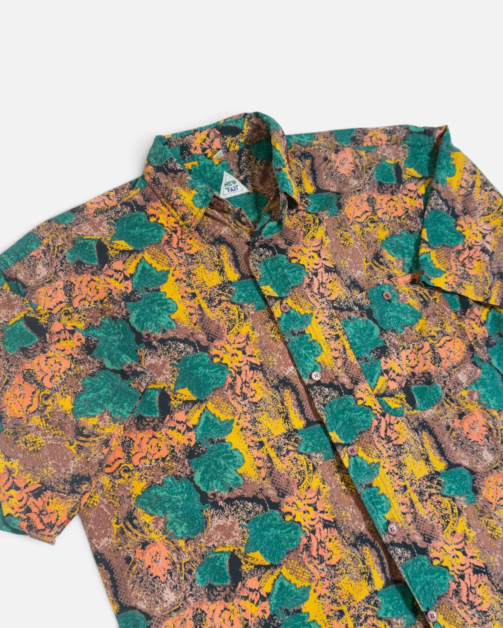 Camisa New Fast Abstracta Floral Vintage — Talla L