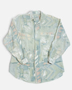 Camisa Abstracta Pastel Manga Larga Vintage — Talla M