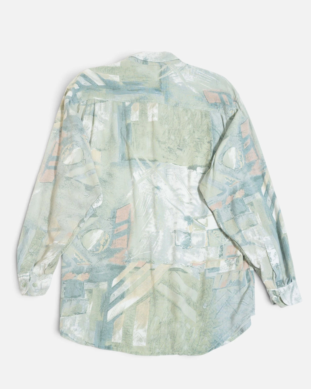 Camisa Abstracta Pastel Manga Larga Vintage — Talla M