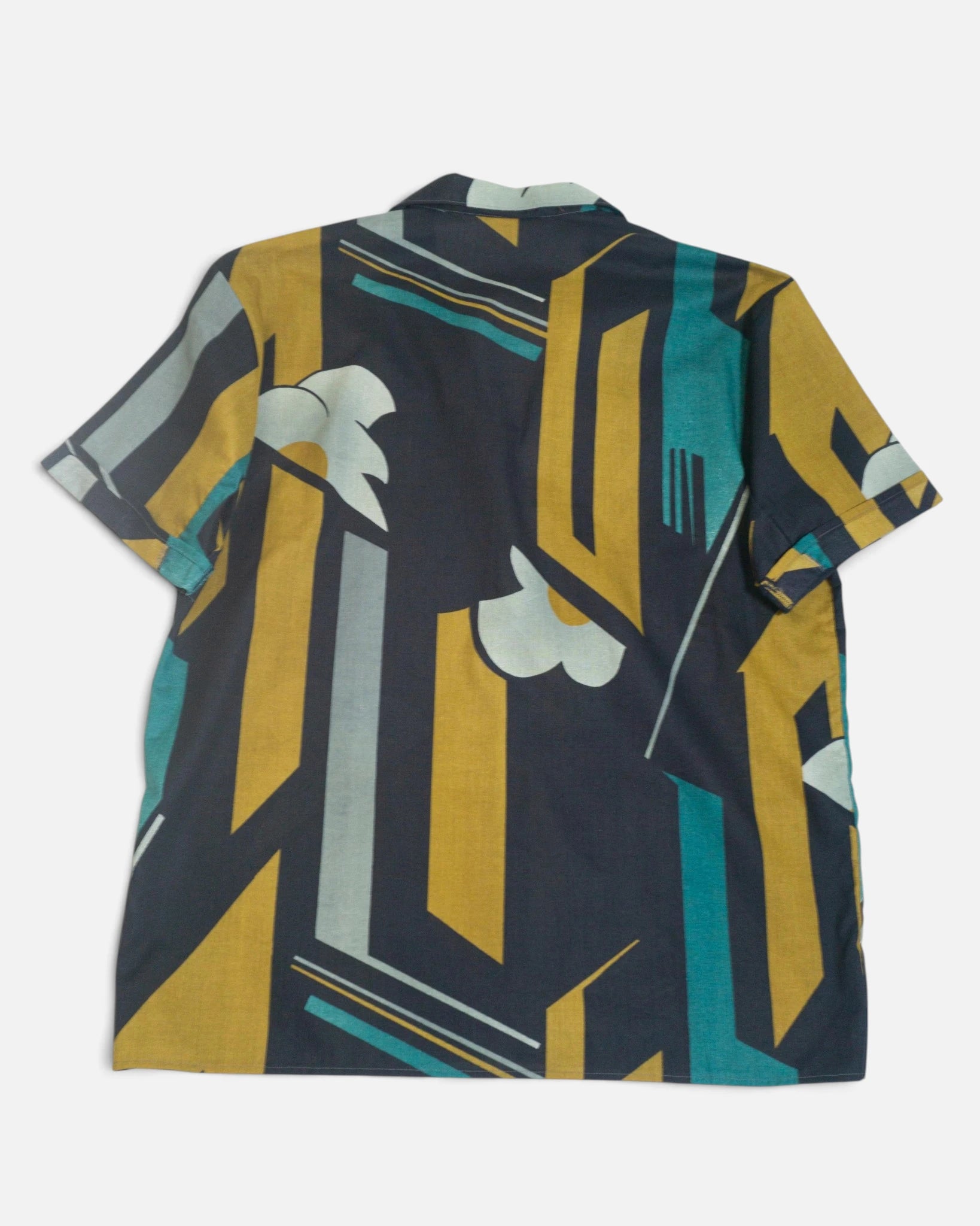 Camisa Geométrica Abstracta Vintage — Talla L