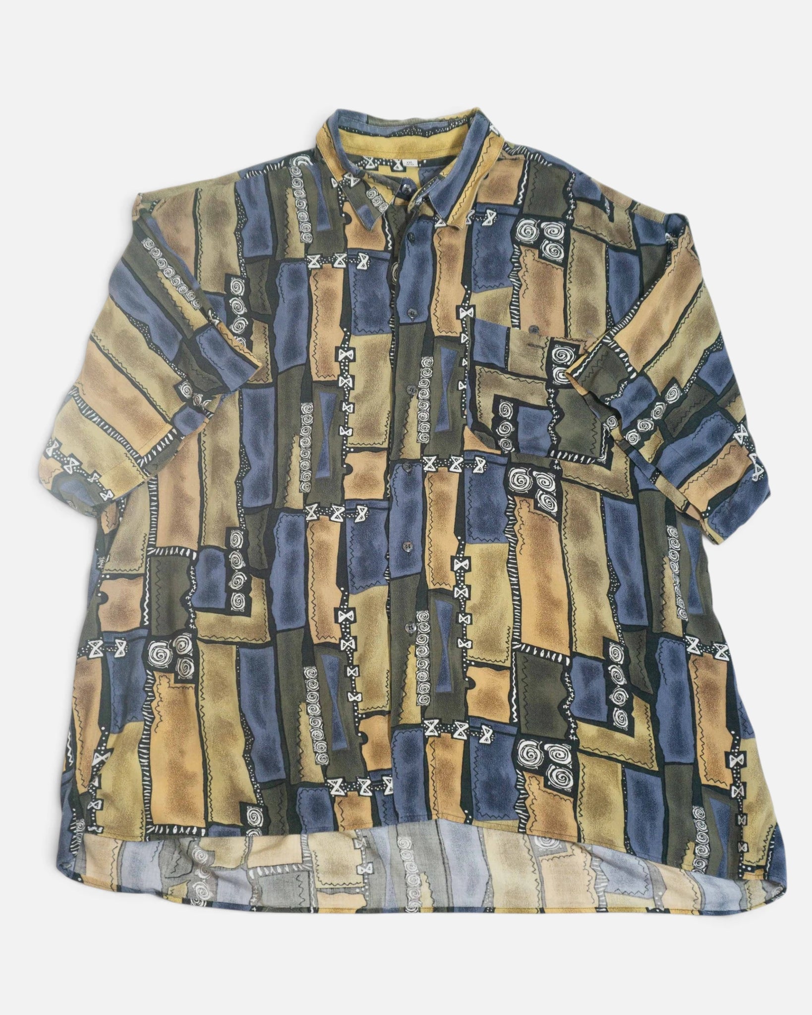 Camisa Patchwork Tribal Abstracta Vintage — Talla XXL