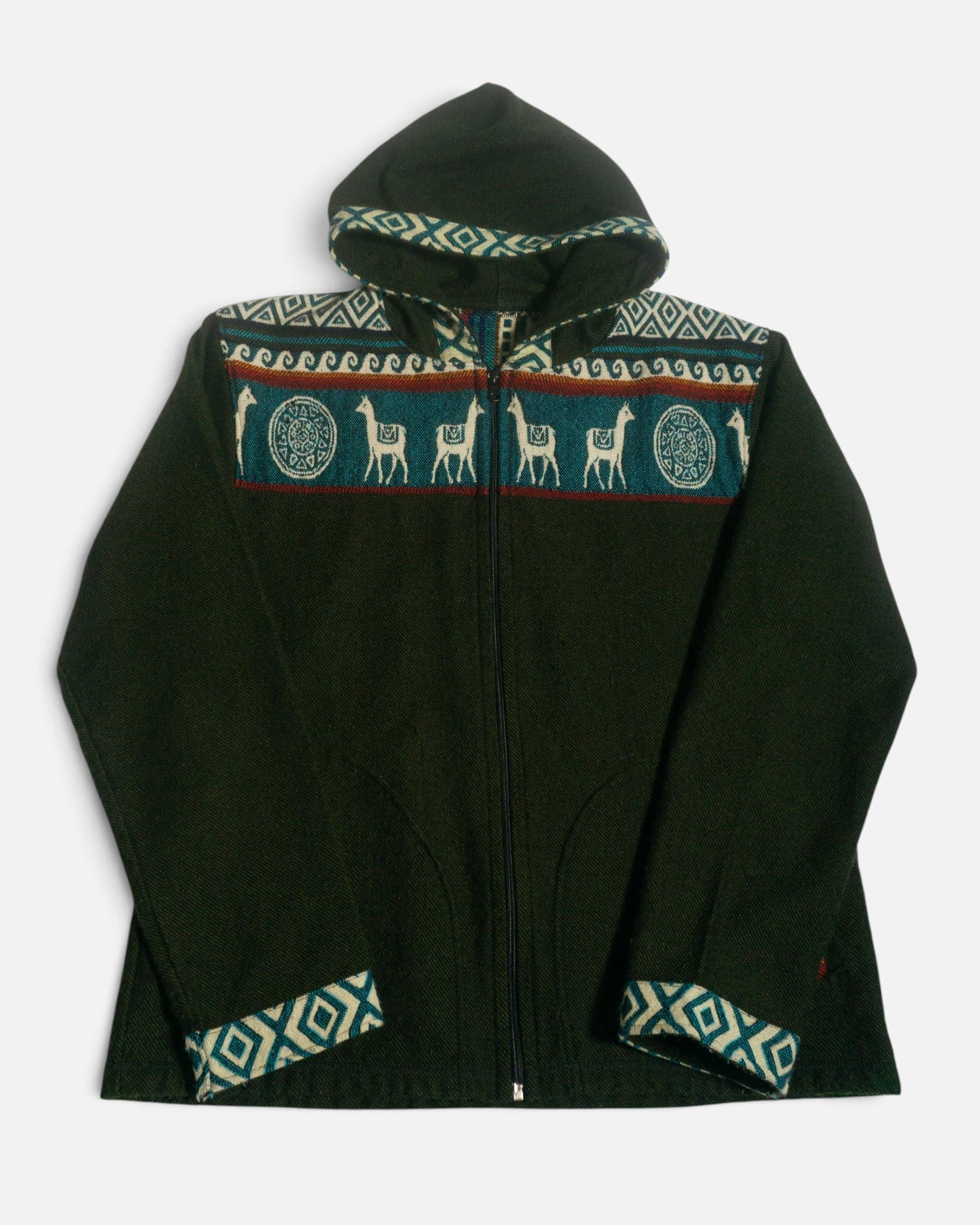 Chaqueta Lana Andina Ecuador Vintage — Talla S