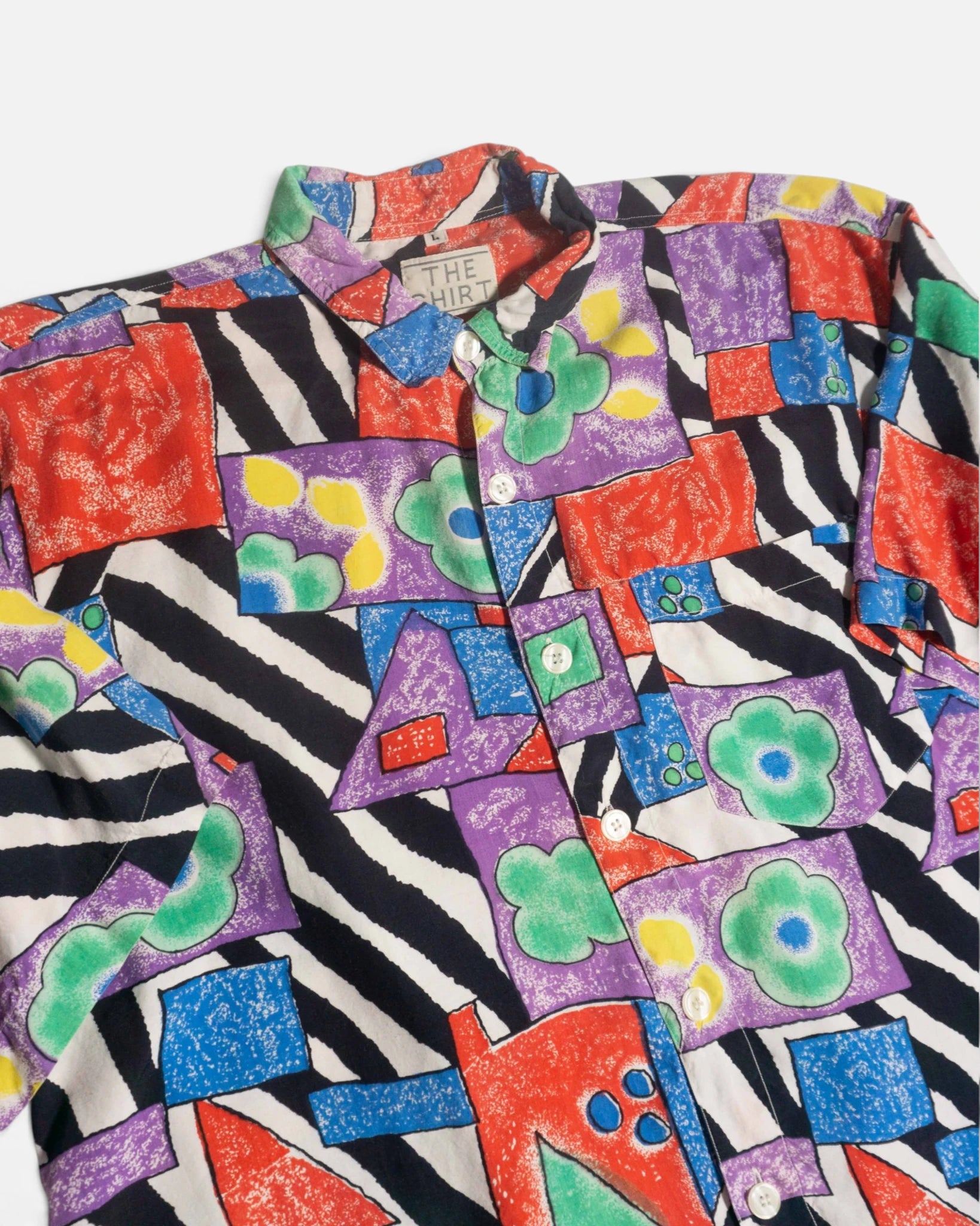 Camisa Geometrica Abstracta The Shirt Vintage — Talla L