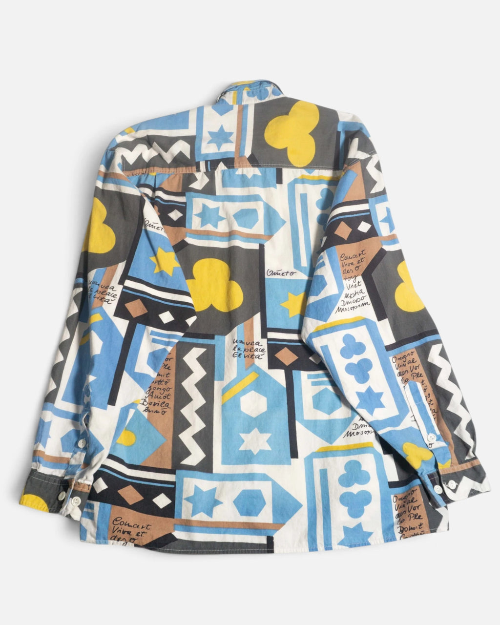 Camisa Abstracta Flagship Manga Larga Vintage — Talla L