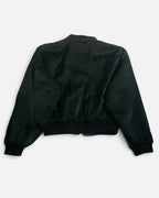 Chaqueta Bomber Crop Negra Vintage 90s — Talla M