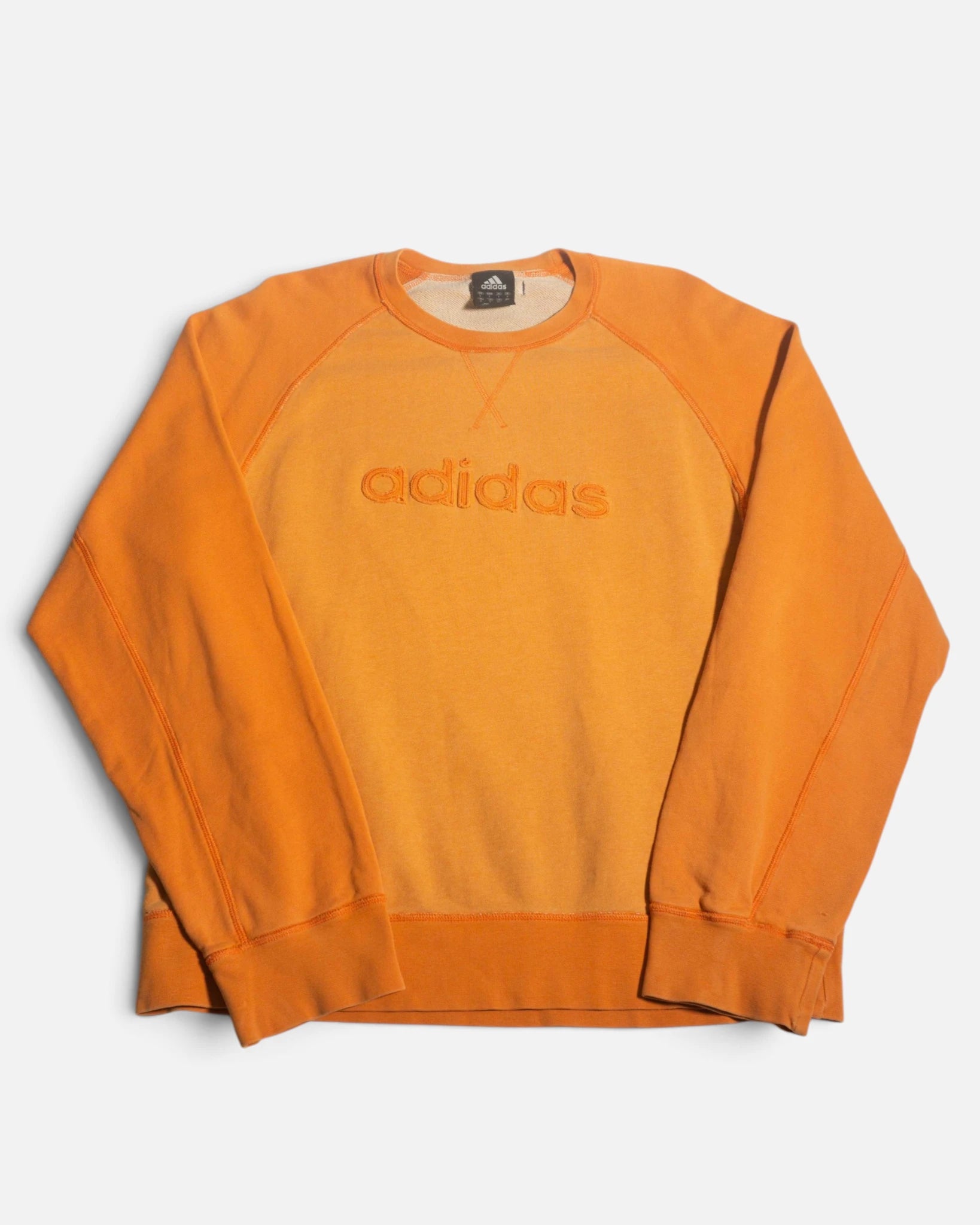 Sudadera Adidas Naranja Raglán Vintage — Talla L