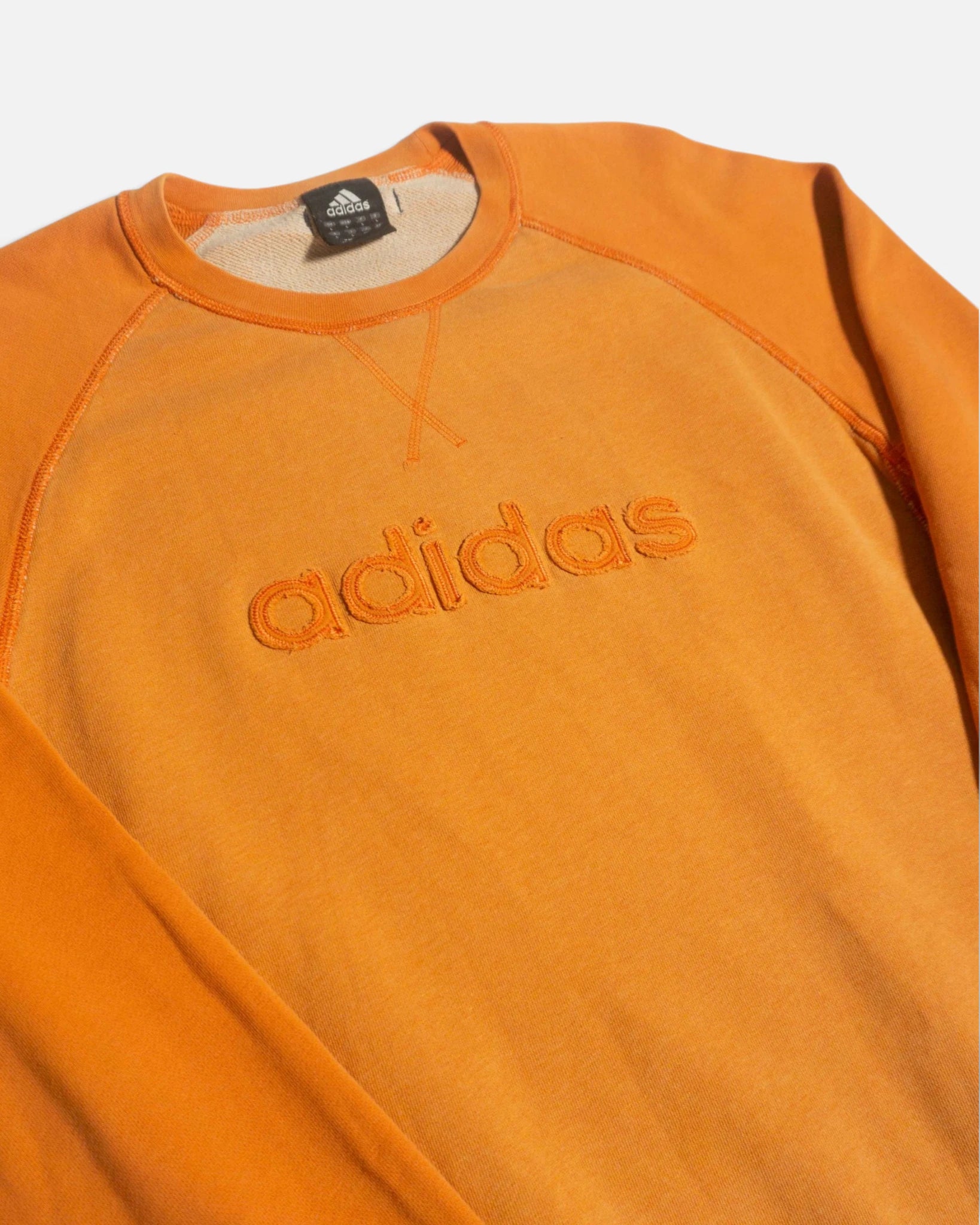 Sudadera Adidas Naranja Raglán Vintage — Talla L