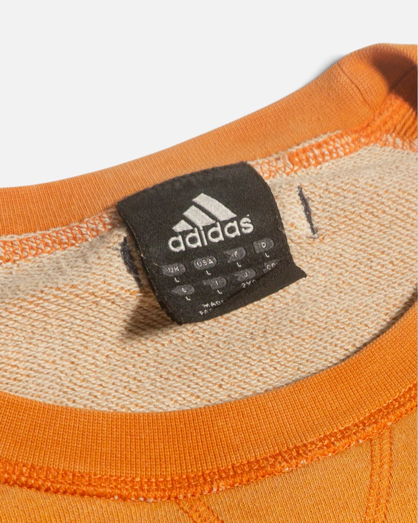 Sudadera Adidas Naranja Raglán Vintage — Talla L