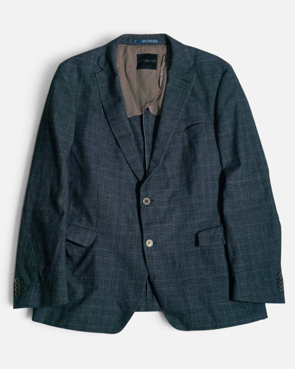 Blazer Tommy Hilfiger a Cuadros Gris Vintage — Talla XL