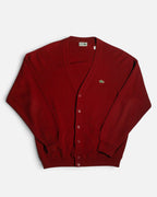 Cárdigan Lacoste Burdeos Vintage 90s — Talla XL