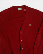 Cárdigan Lacoste Burdeos Vintage 90s — Talla XL