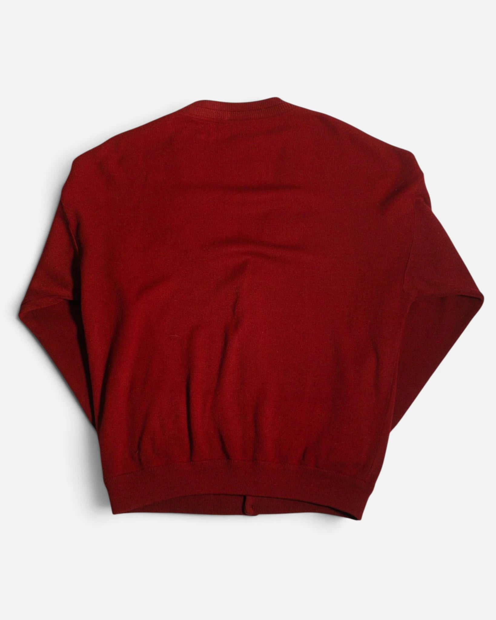 Cárdigan Lacoste Burdeos Vintage 90s — Talla XL