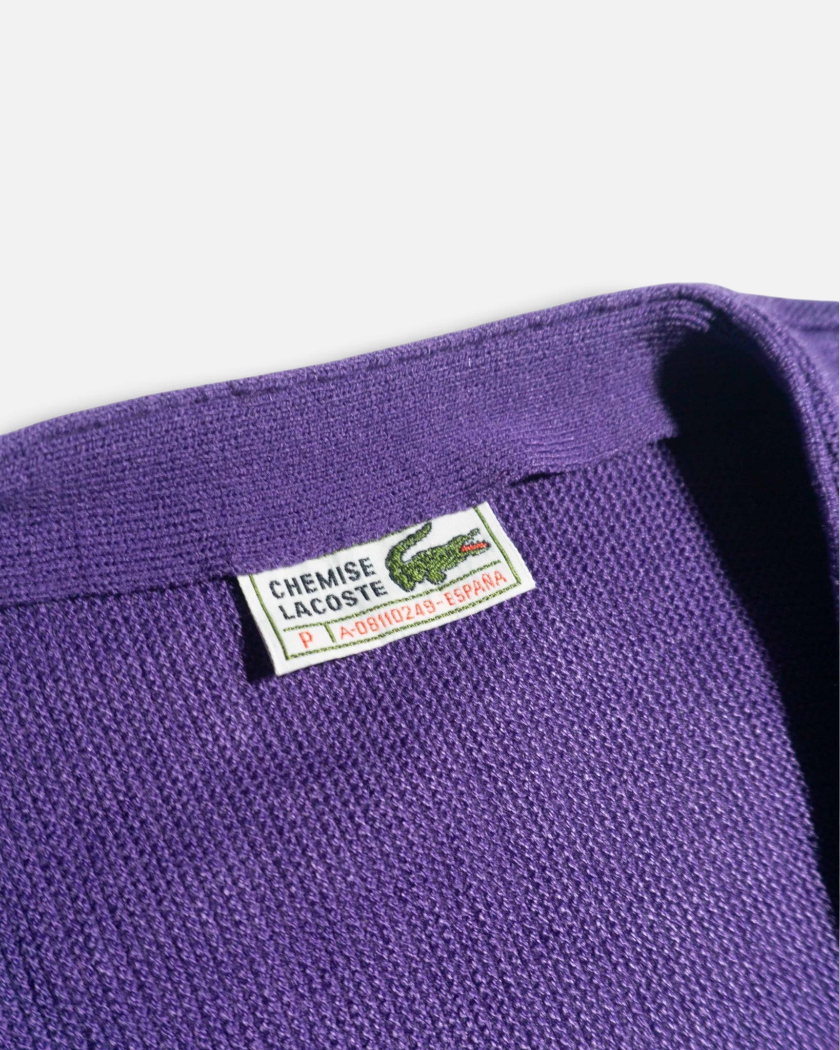 Cárdigan Lacoste Morado Vintage 90s — Talla S