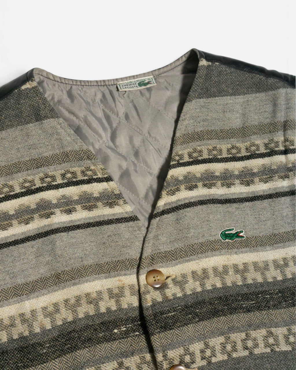 Chaleco Chemise Lacoste Lana Vintage 80s — Talla S