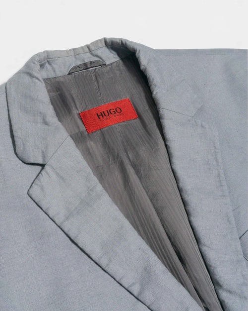 Americana Hugo Boss Lino Celeste Vintage 90s — Talla L