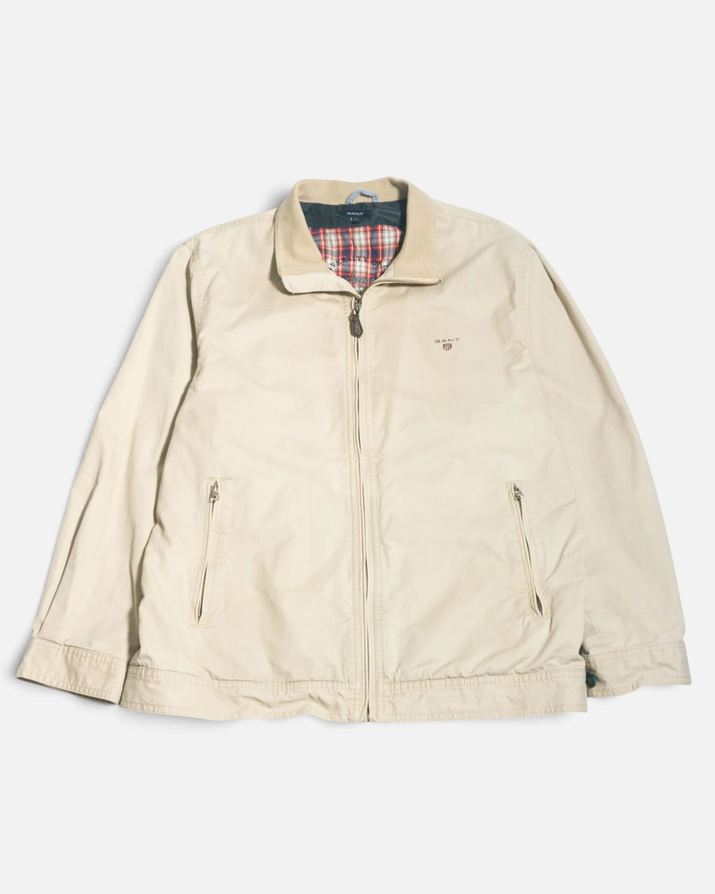 Chaqueta Gant Harrington Beige Vintage 90s — Talla XL