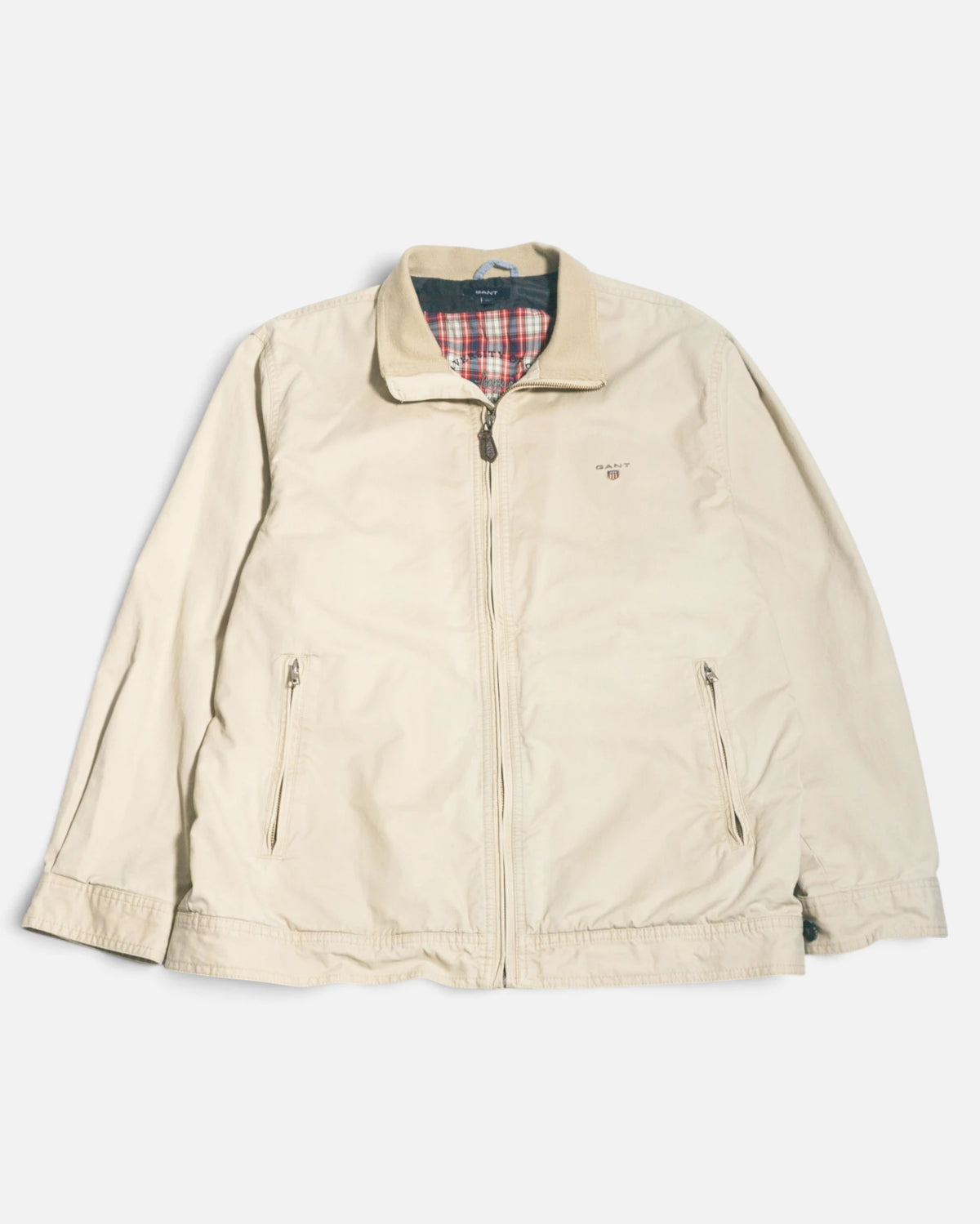 Chaqueta Gant Harrington Beige Vintage 90s — Talla XL