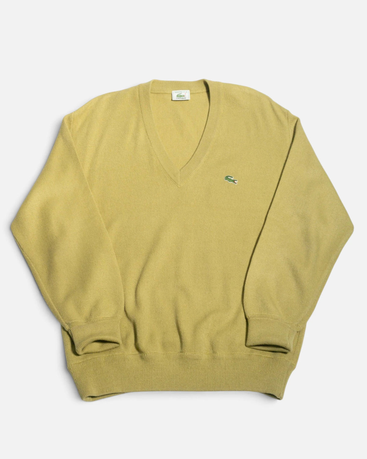 Jersey Lacoste Vneck Pistacho Vintage 90s — Talla M