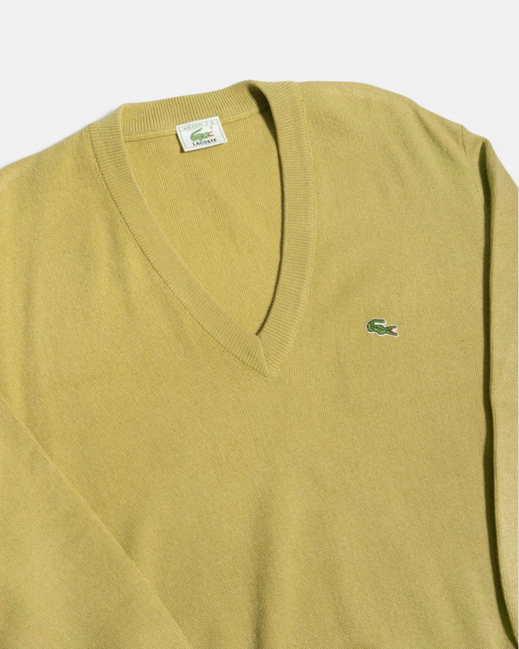 Jersey Lacoste Vneck Pistacho Vintage 90s — Talla M