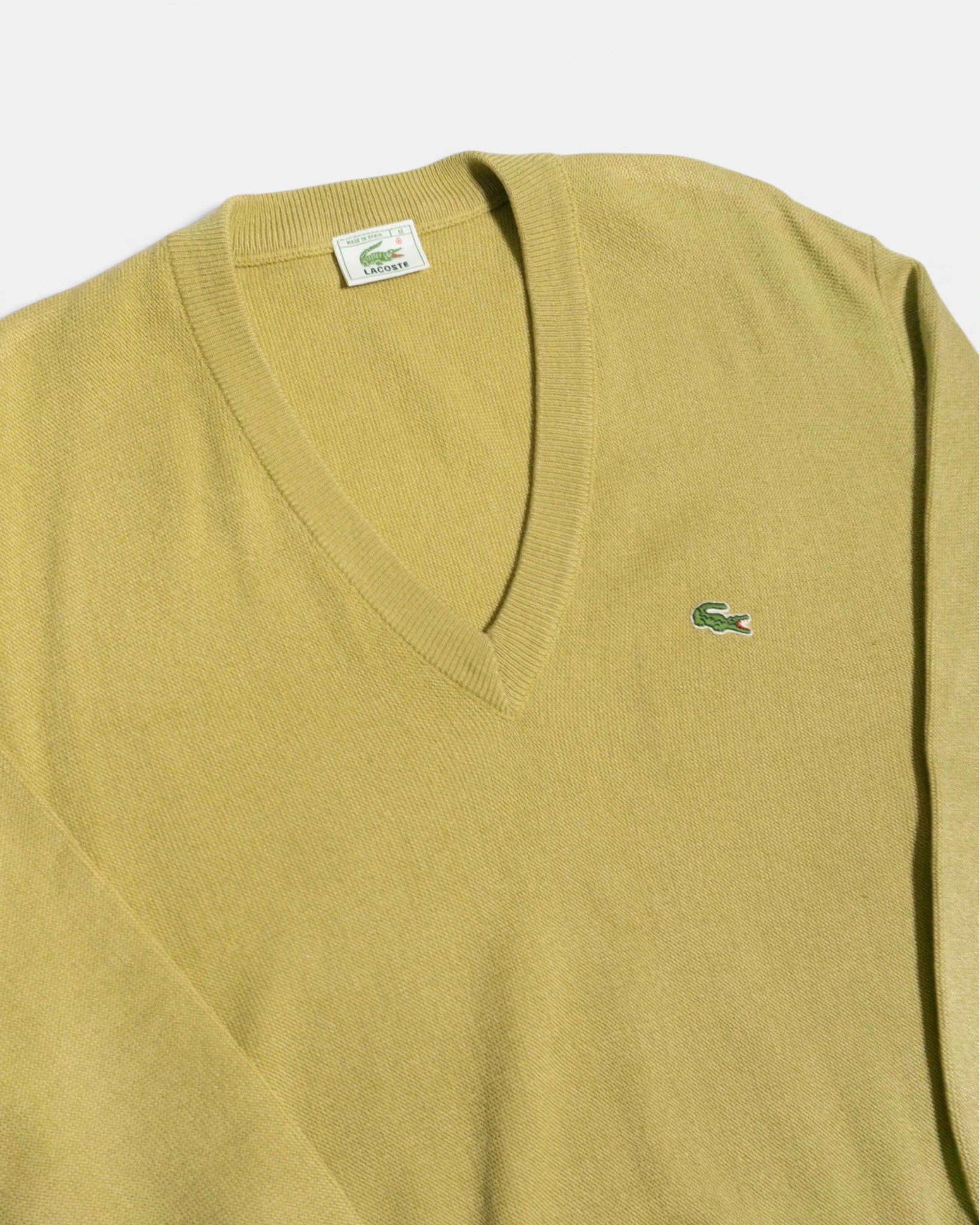 Jersey Lacoste Vneck Pistacho Vintage 90s — Talla M