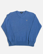 Jersey Gant Vneck Azul Melange Preppy Vintage — Talla XS