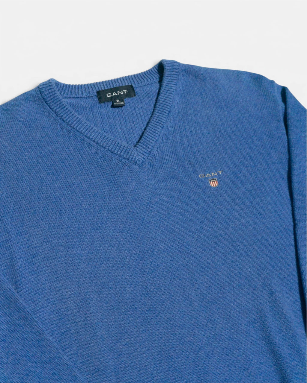 Jersey Gant Vneck Azul Melange Preppy Vintage — Talla XS