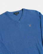 Jersey Gant Vneck Azul Melange Preppy Vintage — Talla XS