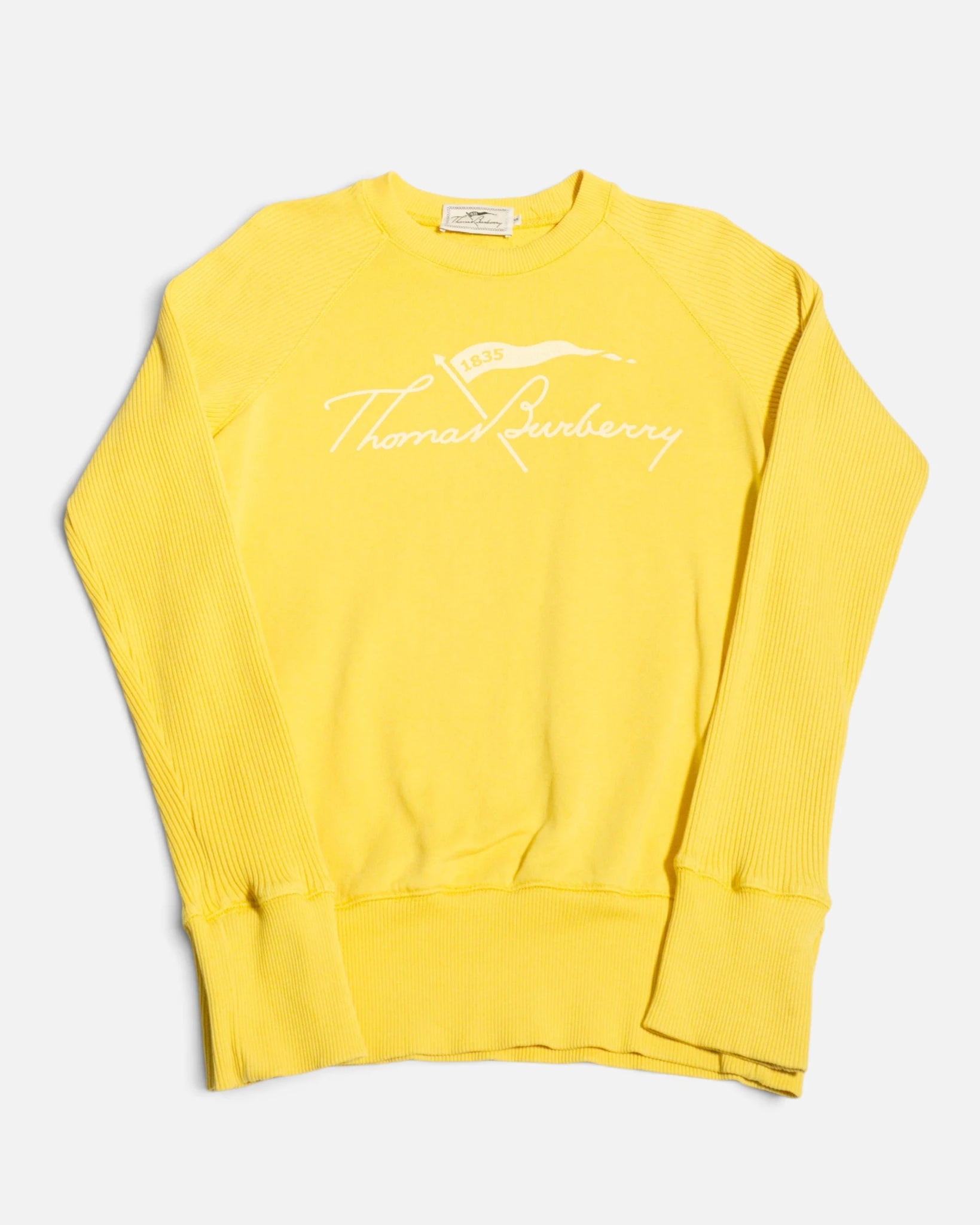 Sudadera Thomas Burberry Amarilla Vintage — Talla S
