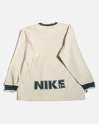 Sudadera Nike Vneck Crema Vintage 90s — Talla S