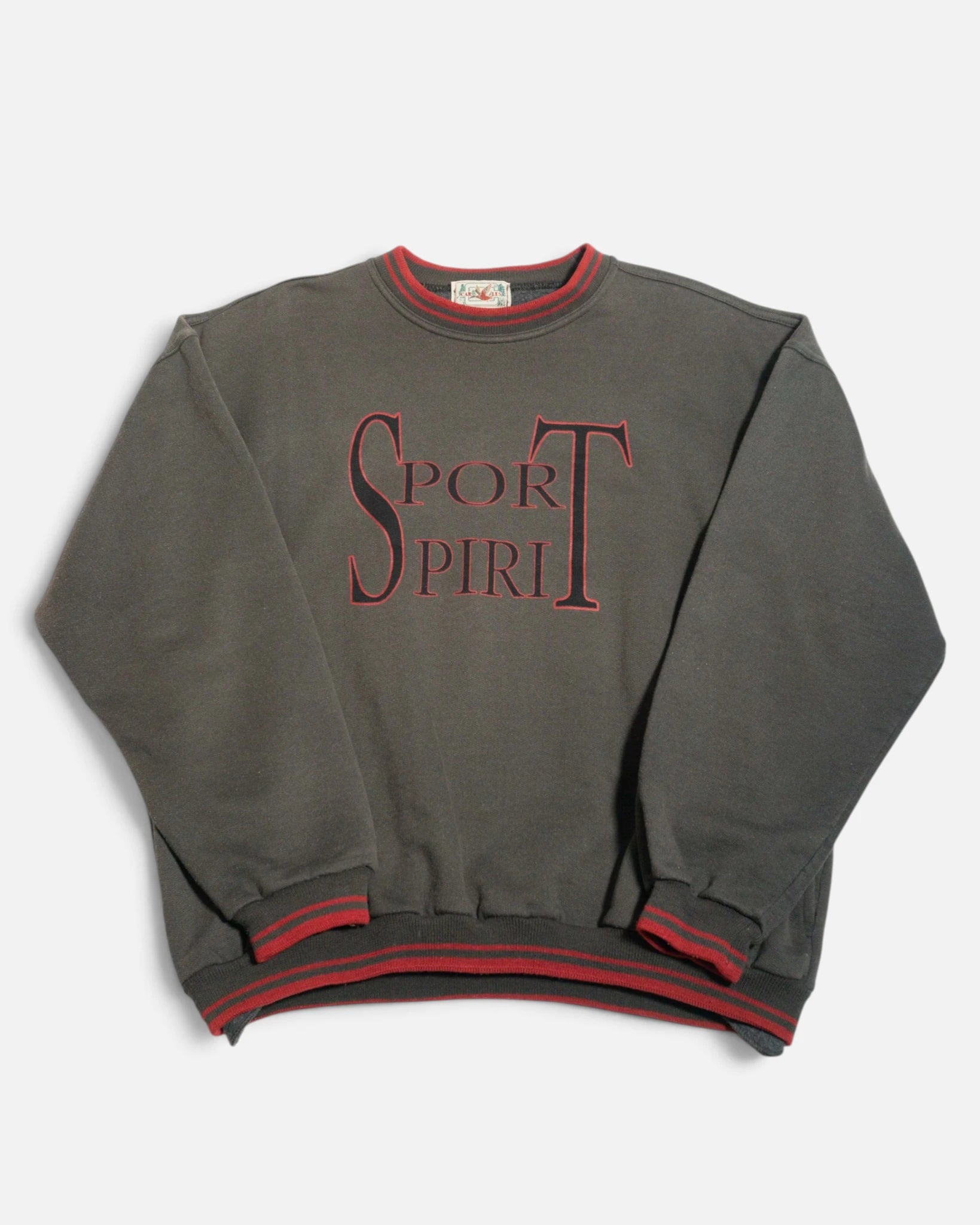 Sudadera Sport Spirit Gris Grafito Vintage 90s — Talla M