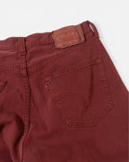 Vaqueros Levi's 501 Burdeos Vintage 90s — Talla W32
