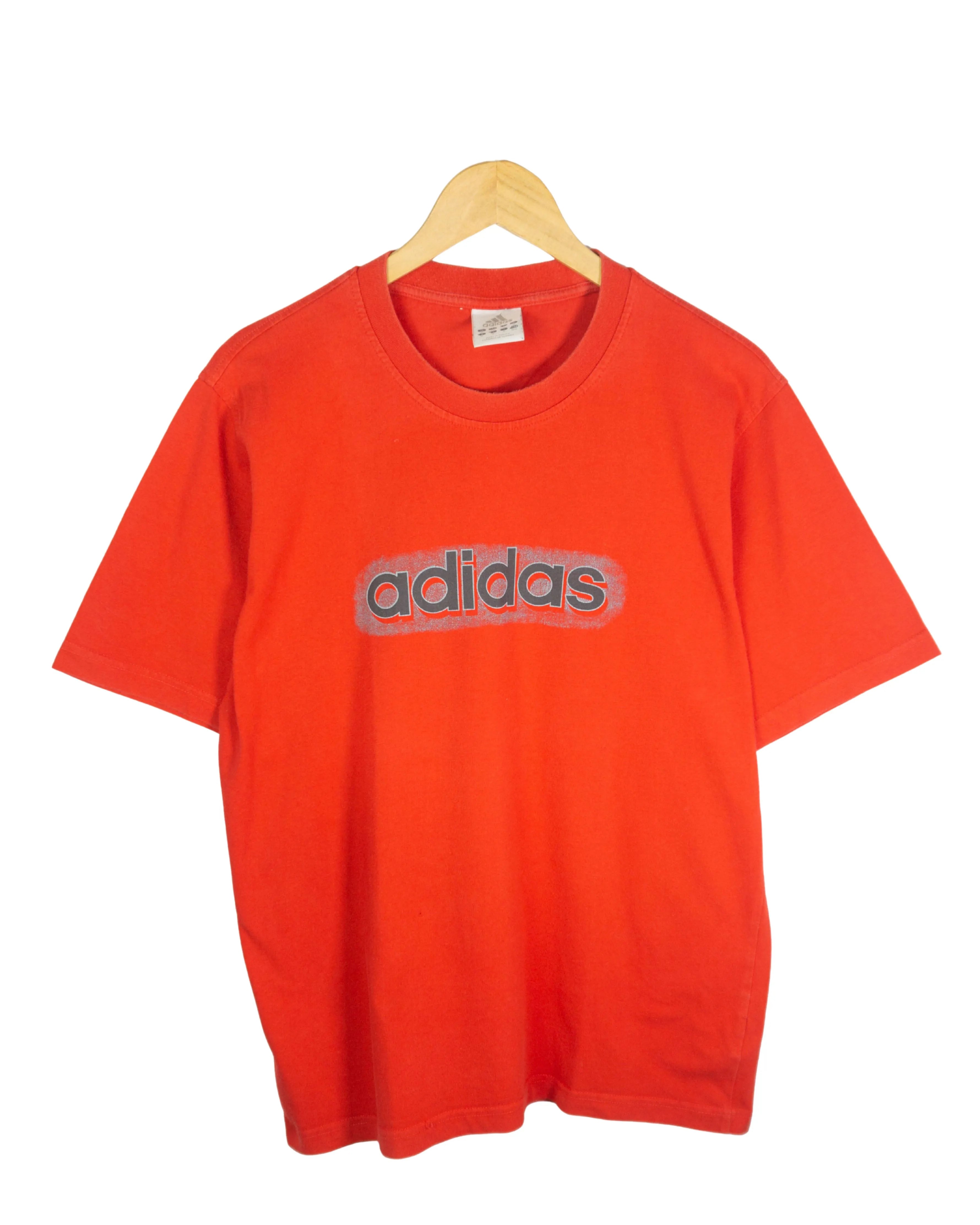 Camiseta Adidas Logo Roja Vintage 90s — Talla M
