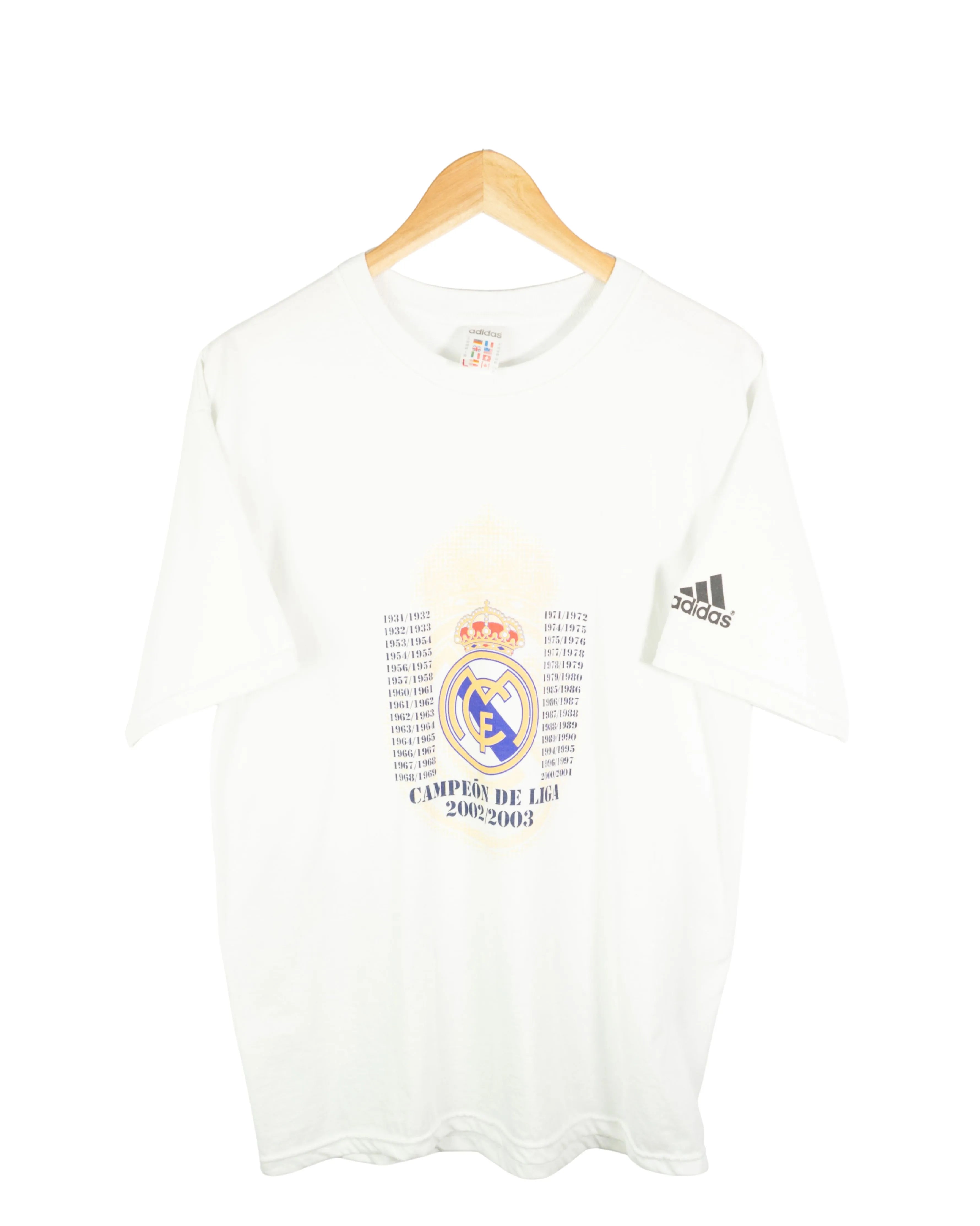 Camiseta Adidas Real Madrid 2003 blanca L