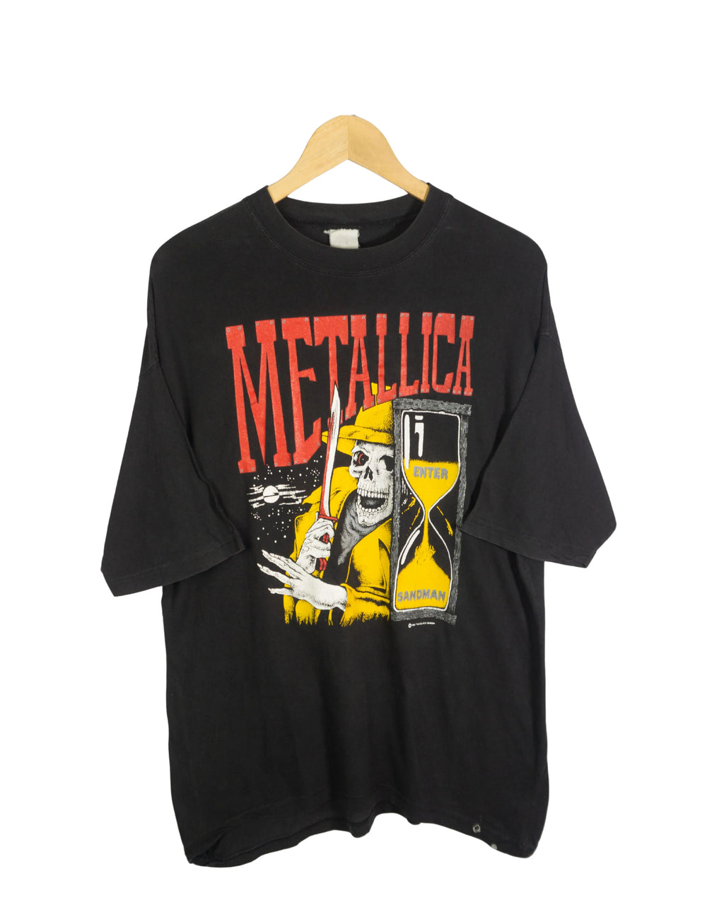 Camiseta Metallica Sandman Negro Vintage 90s — Talla L