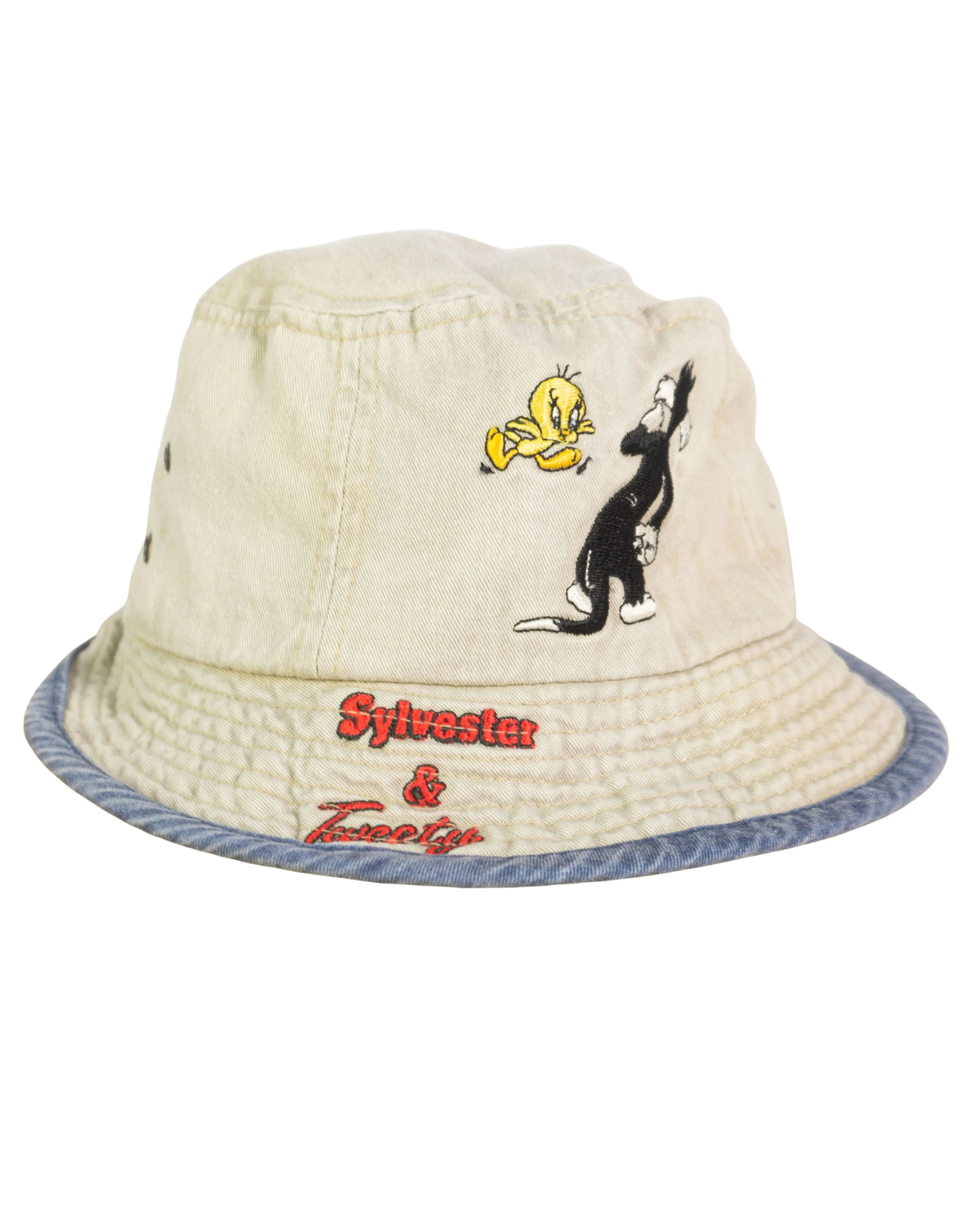 Bucket Hat Looney Tunes Beige Vintage 90s — Talla Pequeña