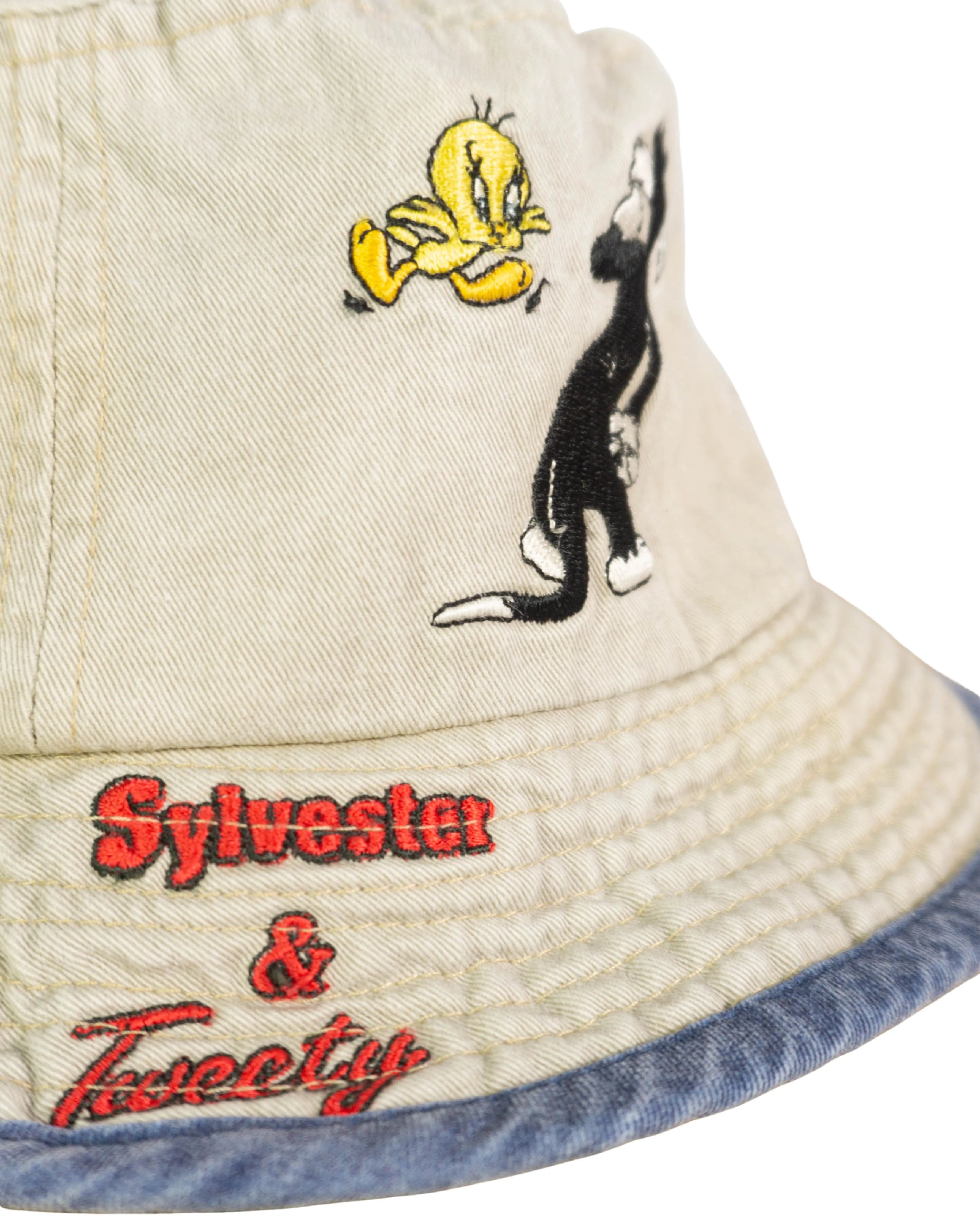 Bucket Hat Looney Tunes Beige Vintage 90s — Talla Pequeña