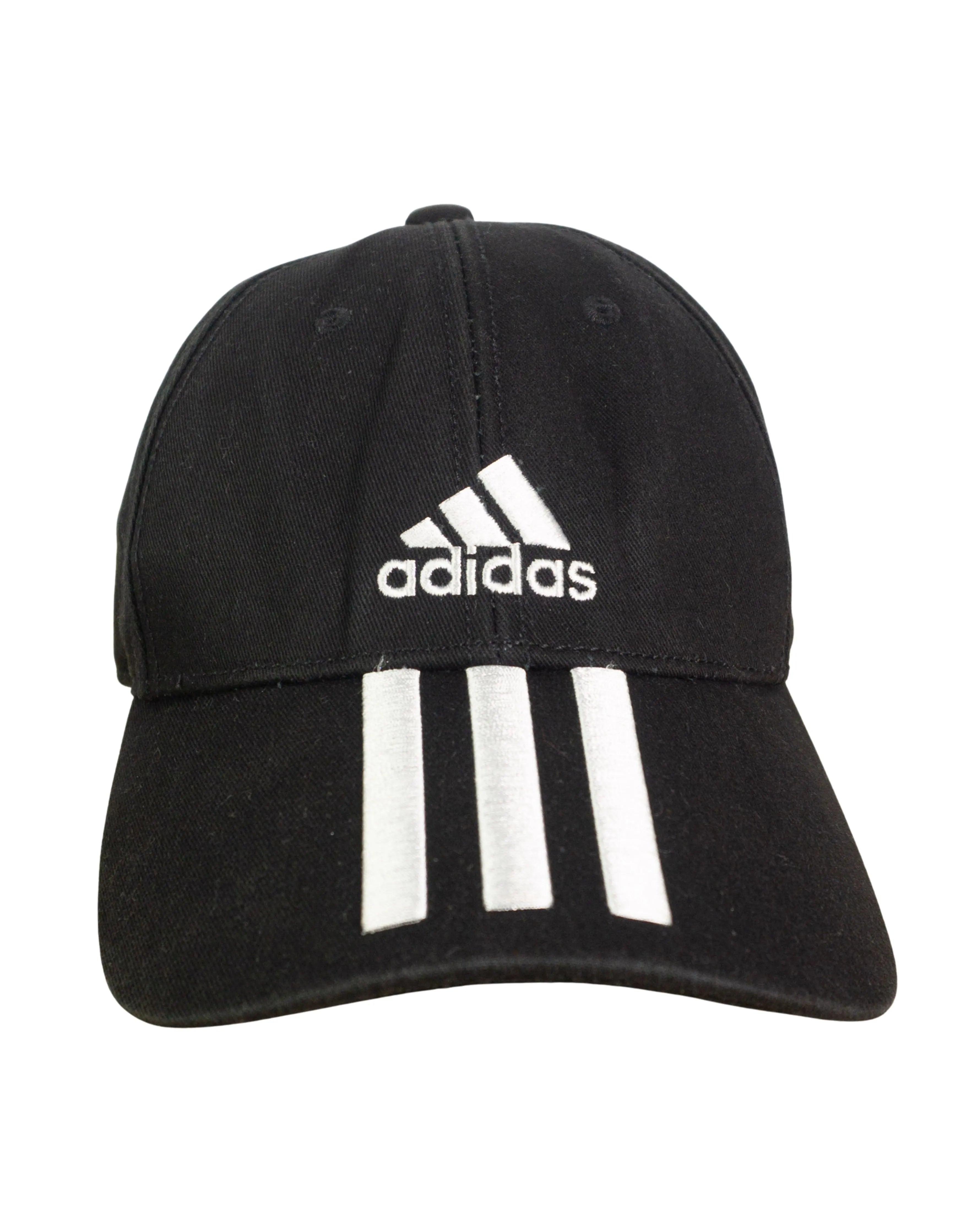 Gorra Adidas Negra 3 Rayas Bordadas — Talla S