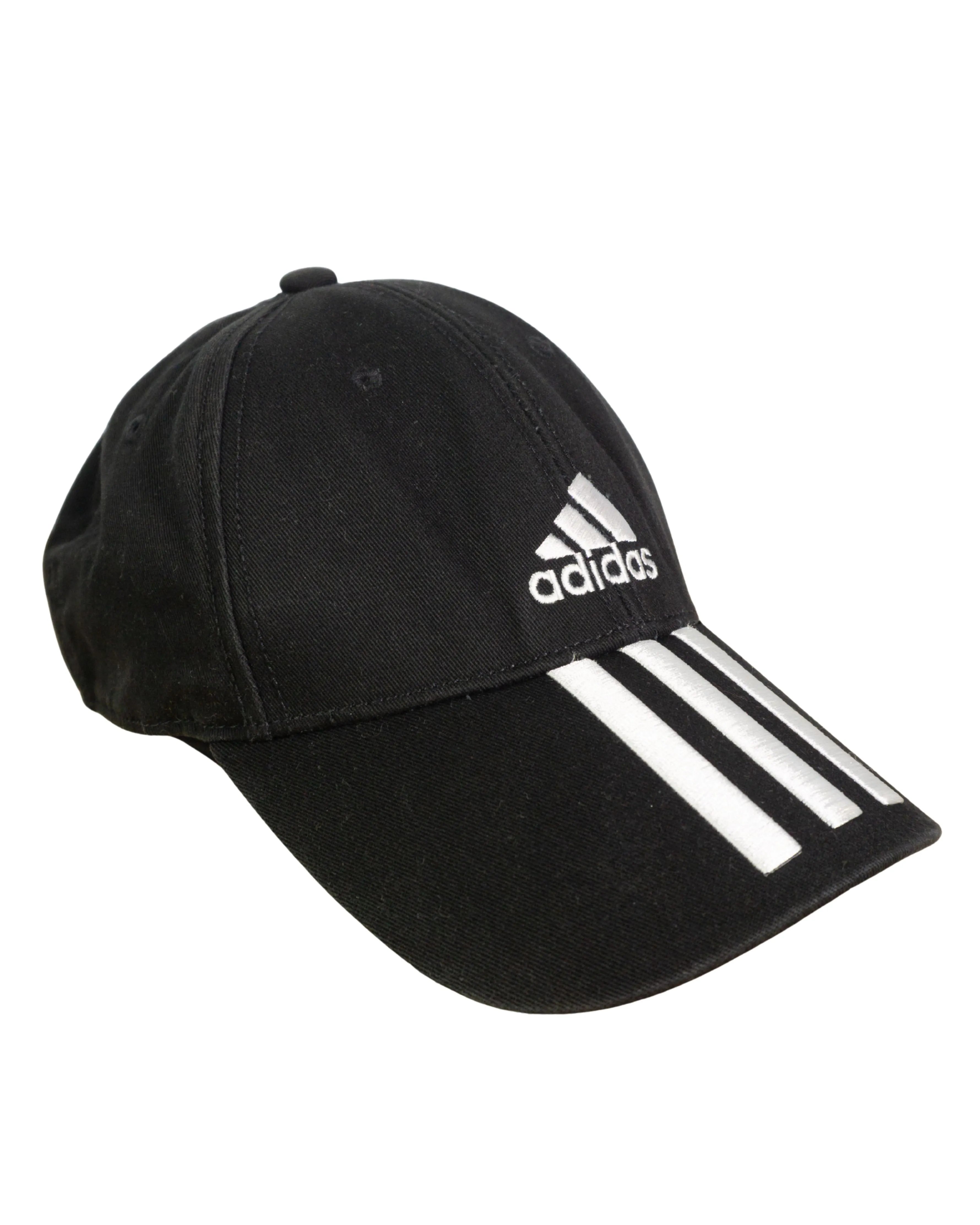 Gorra Adidas Negra 3 Rayas Bordadas — Talla S